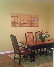 Orange Moon Rising:  Ceramic Wall Art Tile