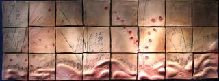 Garden View at Dusk Ceramic Wall Art