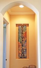 Stone & Glass Waterfall in niche