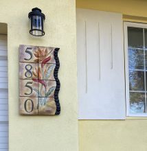 Bird of Paradise with Curved Stone Edge